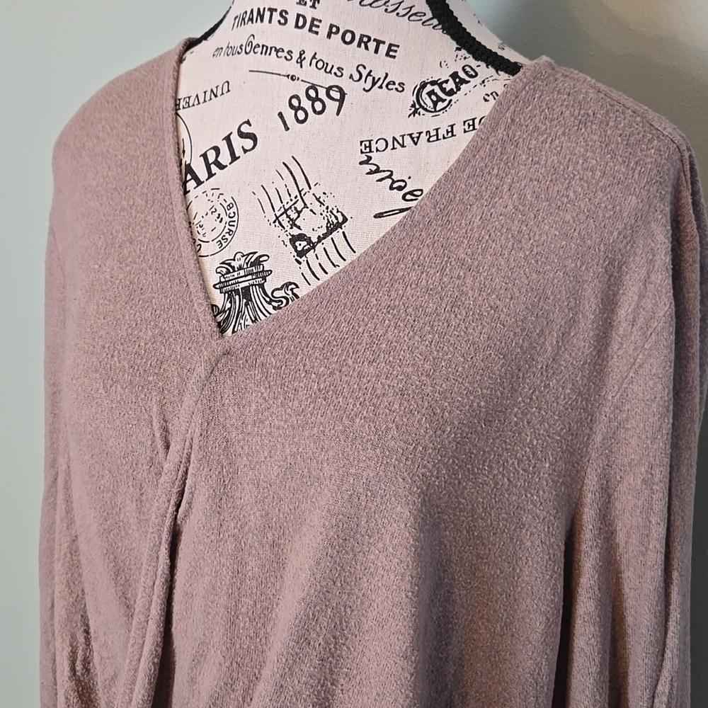 Taupe V-Neck Sweater - Picture 6 of 6